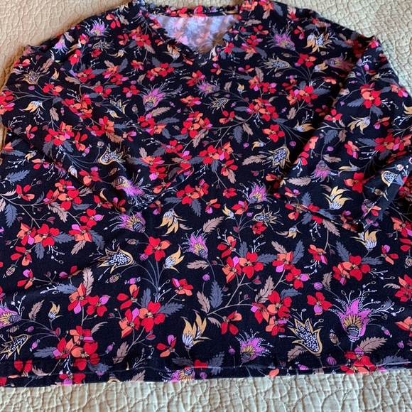 Lands End Ruffle V-Neck Top - Petite Large - Picture 9 of 15